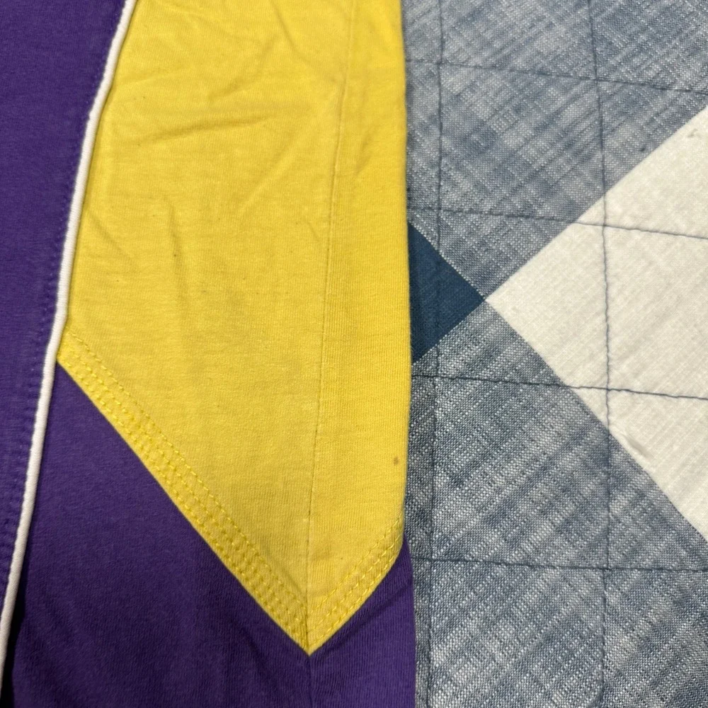 Vantage LSU Tigers Polo Shirt Mens Large Purple Yellow Colorblock NCAA Fan Gear
